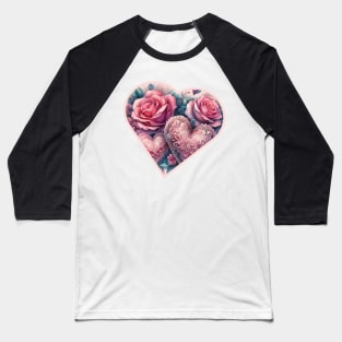 Roseate Embrace Baseball T-Shirt